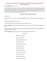 Đề thi vào lớp 10 môn Văn trường THPT chuyên Ngoại ngữ năm 2014