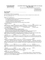 Đề thi thử THPT quốc gia năm 2016 môn hóa   đề số 1 (mã đề 016) 