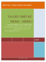 TÀI LIỆU THIẾT KẾ TRONG – NHÓM 3 CHƯƠNG TRÌNH “AI LÀ TRIÊỤ PHÚ