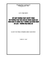 Kết hợp phương pháp thuyết trình với phương pháp nêu vấn đề trong giảng dạy môn kinh tế chính trị ở trường cao đẳng nghề du lịch  thương mại nghệ an 