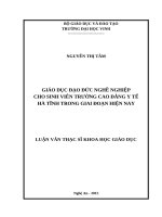 Giáo dục đạo đức nghề nghiệp cho sinh viên trường cao đẳng y tế hà tĩnh trong giai đoạn hiện nay 