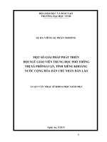 Một số giải pháp phát triển đội ngũ giáo viên trung học phổ thông thị xã phônsavặn, tỉnh xiêng khoảng nước cộng hòa dân chủ nhân dân lào 