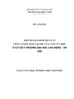 Một số giải pháp quản lý chất lượng đào tạo hệ vừa làm vừa học ở cơ sở II trường đại học lao động   xã hội 