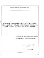 Nội dung và phương pháp tổ chức hoạt động quản lý của bộ máy nhà nước trong thời kỳ quá độ lên chủ nghĩa xã hội