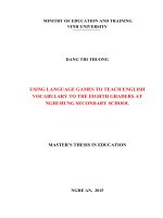 Using language games to teach english vocabulary to the graders at nghi hung secondary school