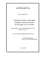 Giáo dục kĩ thuật tổng hợp cho học sinh qua dạy học về máy điện vật lí 12 THPT 