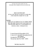 Nghiên cứu xác định cơ cấu cây trồng thích hợp trên diện tích bán ngập ở khu vực lòng hồ thủy điện ialy và plei krong của huyện sa thầy tỉnh kon tum 