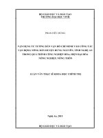Vận dụng tư tưởng dân vận hồ chí minh vào công tác vận động nông dân huyện hưng nguyên, tỉnh nghệ an trong quá trình công nghiệp hóa, hiện đại hóa nông nghiệp, nông thôn 