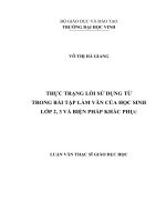 Thực trang lỗi sử dụng từ trong bài tập làm văn của học sinh lớp 2, 3 và biện pháp khắc phục 