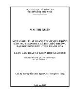 Một số giải pháp quản lý sinh viên trong đào tạo theo học chế tín chỉ ở trường đại học hồng đức   tỉnh thanh hóa 