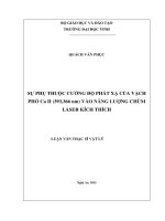 sự phụ thuộc cường độ phát xạ của vạch phổ ca ii (393,366 nm) vào năng lượng chùm laser kích thích 