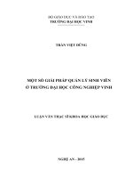 Một số giải pháp quản lý sinh viên ơ trường đại học công nghiệp vinh 