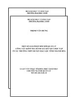 Một số giải pháp đổi mới quản lí công tác kiểm tra đánh giá kết quả học tập ở các trường THPT huyện hậu lộc, tỉnh thanh hóa 