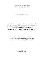 Sự dụng quan điểm dạy học tương tác trong dạy học hóa học chương nitơ   photpho (hóa học 11) 