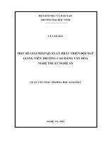 Một số giải pháp quản lý phát triển đội ngũ giảng viên trường cao đẳng văn hóa nghệ thuật nghệ an 