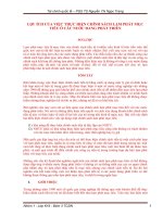 LỢI ÍCH CỦA VIỆC THỰC HIỆN CHÍNH SÁCH LẠM PHÁT MỤC TIÊU Ở CÁC NUỚC ĐANG PHÁT TRIỂN