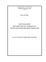 Một số giải pháp phát triển đội ngũ cán bộ quản lý trường trung học phổ thông tỉnh hà tĩnh 