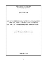Xây dựng hệ thống bài tập phần kim loại, kiềm thổ, nhôm, sắt trong chương trình hóa học lớp 12 để ôn luyện thi trung học phổ thông quốc gia 