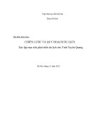 Xác lập mục tiêu phát triển du lịch cho Tỉnh Tuyên Quang