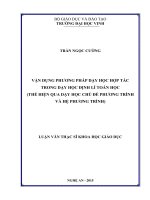 Vận dụng phương pháp dạy học hợp tác trong dạy học định lí toán học (thể hiện qua dạy học chủ đề phương trình và hệ phương trình) 