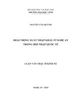 Hoạt động xuất nhập khẩu ở nghệ an trong hội nhập quốc tế 