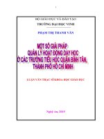 Một số giải pháp quản lý hoạt động dạy học ở các trường tiểu học quận bình tân, thành phố hồ chí minh 