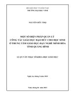 Một số biện pháp quản lý giáo dục đạo đức cho học sinh ở trung tâm giáo dục   dạy nghề minh hóa, tỉnh quảng bình 