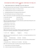 Đề thi học kì 2 môn Lý lớp 11 THPT Phan Văn Trị năm 2014
