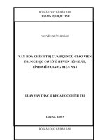 Văn hóa chính trị của đội ngũ giáo viên trung học cơ sở ở huyện hoàn đất, tỉnh kiên giang hiện nay 