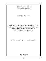 Thiết kế và sử dụng hệ thống bài tập hóa học 11 phần phi kim tiếp cận pisa theo hướng phát triển năng lực cho học sinh 