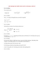 Đề thi học kì 2 môn Toán lớp 11 năm 2014 (P5)