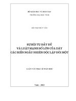 Sự hội tụ đầy đủ và luật mạnh số lớn của dãy các biến ngẫu nhiên độc lập một 