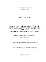 Một số giải pháp quản lý công tác giáo dục đạo đức nghề nghiệp cho sinh viên trường cao đẳng y tế tiền giang 