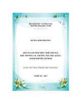 Một số giải pháp phát triển đội ngũ hiệu trưởng các trường tiểu học quận 1 thành phố hồ chí minh 