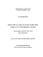 Đóng góp của nhà xuất bản nghệ tĩnh, nghệ an từ năm 1980 đến năm 2014 
