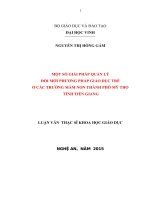 Một số giải pháp quản lý đổi mới phương pháp giáo dục trẻ ở các trường mầm non thành phố mỹ tho tỉnh tiền giang 