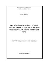 Một số giải pháp quản lý đổi mới phương pháp dạy học ở các trường tiểu học quận 7, thành phố hồ chí minh 