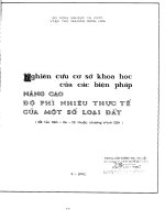 Nghiên cứu cơ sở khoa học của các biện pháp nâng cao độ phì nhiêu thực tế của một số loại đất