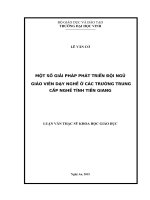 Một số giải pháp phát triển đội ngũ giáo viên dạy nghề ở các trường trung cấp nghề tỉnh tiền giang 