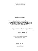 Một số giải pháp quản lí chất lượng đội ngũ cán bộ quản lí các trường trung học cơ sở huyện tương dương, tỉnh nghệ an 