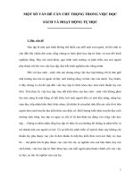 MỘT số vấn đề cần CHÚ TRỌNG TRONG VIỆC đọc SÁCH và HOẠT ĐỘNG tự học 