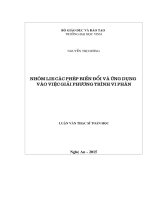 Nhóm lie các phép biến đổi và ứng dụng vào việc giải phương trình vi phân 