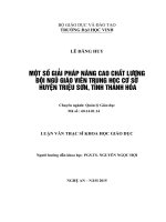 Một số giải pháp nâng cao chất lượng đội ngũ giáo viên trung học cơ sở huyện triệu sơn, tỉnh thanh hóa 