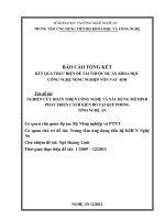 NGHIÊN cứu HOÀN THIỆN CÔNG NGHỆ và xây DỰNG mô HÌNH PHÁT TRIỂN CÁNH KIẾN đỏ tại QUẾ PHONG TỈNH NGHỆ AN 