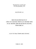 Một số giải pháp quản lý công tác giáo dục pháp luật cho học sinh ở các trường trung học phổ thông huyện hưng nguyên, tỉnh nghệ an 