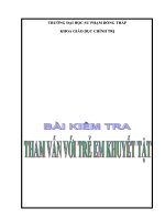 Bài tập tham vấn với trẻ khuyết tật 