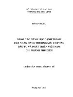 Nâng cao năng lực cạnh tranh của ngân hàng thương mại cổ phần đầu tư và phát triển việt nam chi nhánh phủ diễn 