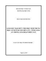 Giáo dục đọa đức cho học sinh trung học cơ sở huyện bến lức, tỉnh long an trong giai đoạn hiện nay 