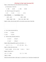 Đề thi học kì 2 lớp 3 môn Toán năm 2014 (có đáp án)