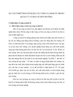 SỰ cần THIẾT PHẢI áp DỤNG các CÔNG cụ KINH tế TRONG QUẢN lý và bảo vệ môi TRƯỜNG 